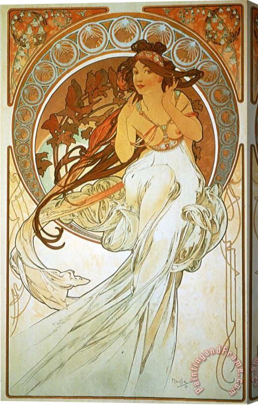 Alphonse Marie Mucha Poetry II Stretched Canvas Painting / Canvas Art