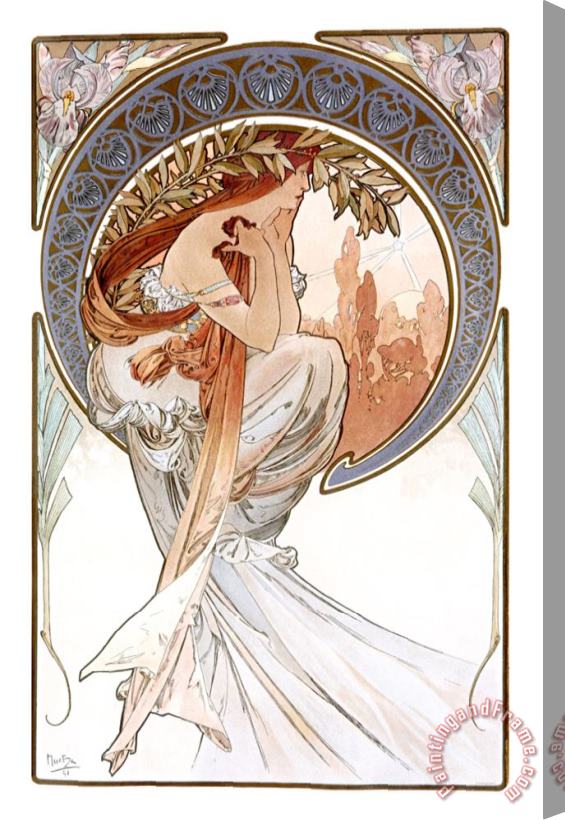 Alphonse Marie Mucha Poetry Stretched Canvas Painting / Canvas Art