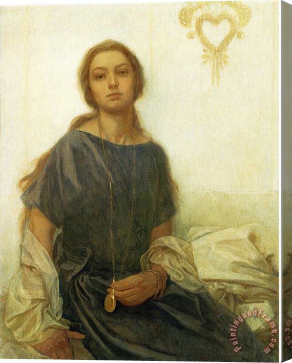 Alphonse Marie Mucha Portrait of Jaroslava Stretched Canvas Painting / Canvas Art