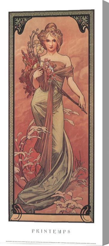 Alphonse Marie Mucha Printemps 1900 Stretched Canvas Painting / Canvas Art