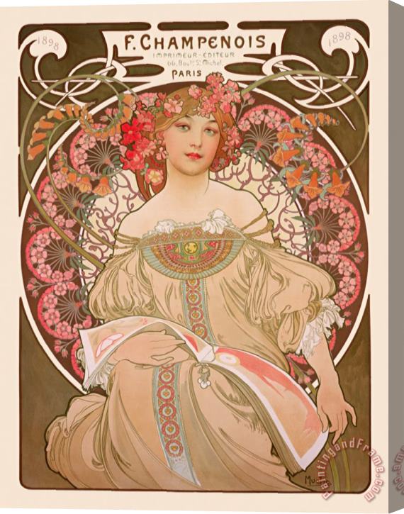 Alphonse Marie Mucha Reverie C.1897 Stretched Canvas Print / Canvas Art