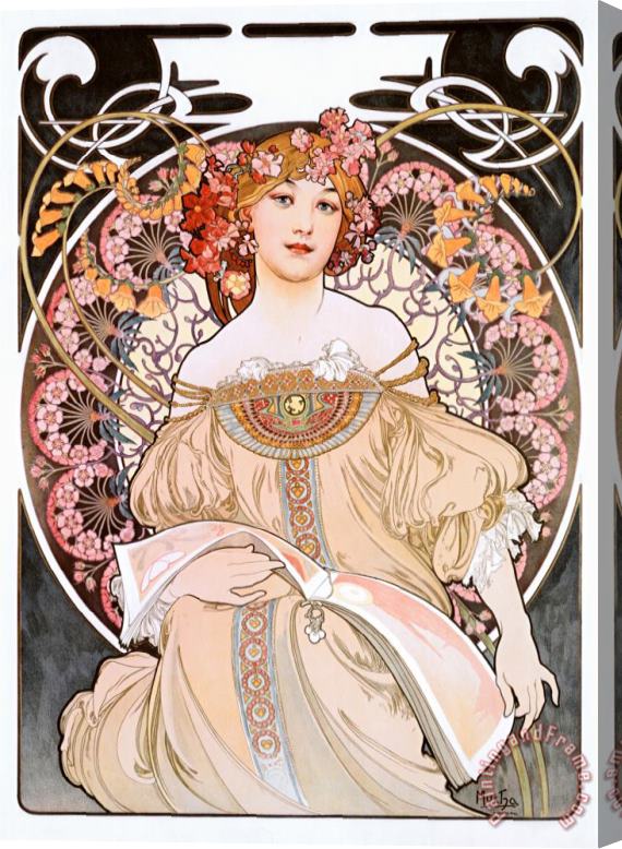 Alphonse Marie Mucha Reverie Stretched Canvas Painting / Canvas Art