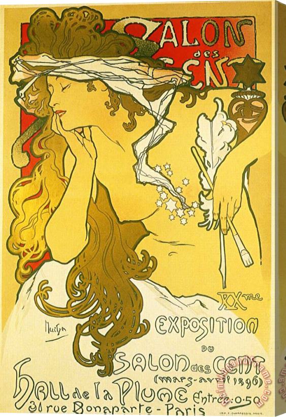 Alphonse Marie Mucha Salon of The Hundred 1896 Stretched Canvas Print / Canvas Art