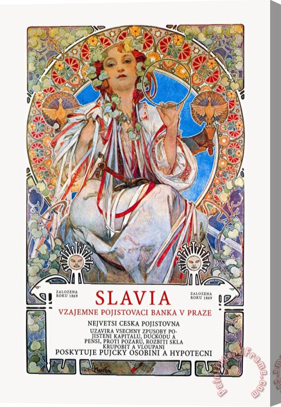 Alphonse Marie Mucha Slavia Insurance Company Stretched Canvas Print / Canvas Art