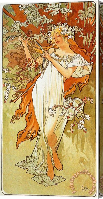 Alphonse Marie Mucha Spring 1896 Stretched Canvas Print / Canvas Art