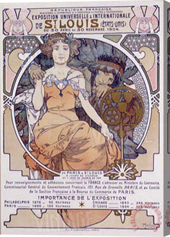 Alphonse Marie Mucha St Louis International Exposition Stretched Canvas Painting / Canvas Art
