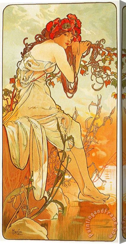 Alphonse Marie Mucha Summer 1896 Stretched Canvas Painting / Canvas Art