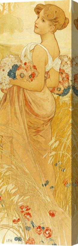 Alphonse Marie Mucha Summer Stretched Canvas Painting / Canvas Art