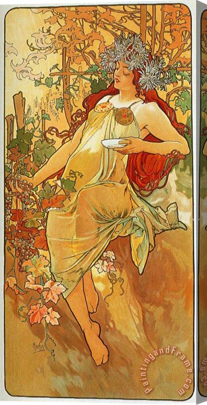 Alphonse Marie Mucha The Autumn 1896 Stretched Canvas Print / Canvas Art