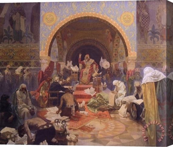 Alphonse Marie Mucha The Bulgarian Tsar Simeon The Morning Star of Slavonic Literature Stretched Canvas Print / Canvas Art