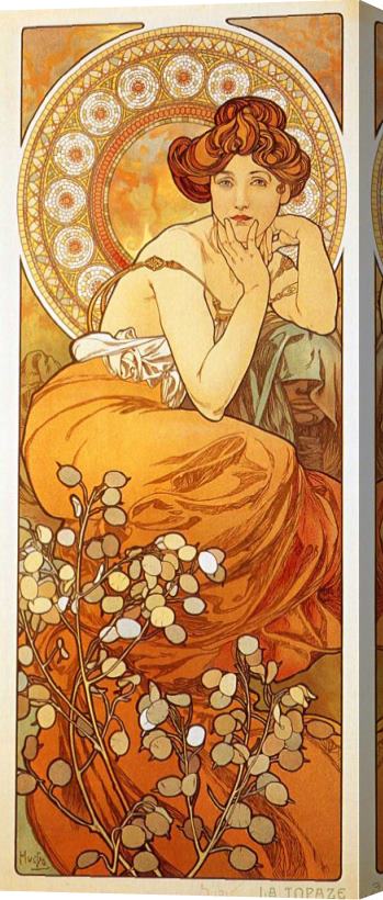 Alphonse Marie Mucha Topaz Stretched Canvas Painting / Canvas Art