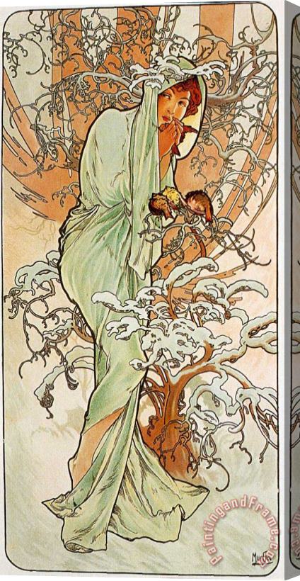 Alphonse Marie Mucha Winter 1896 Stretched Canvas Painting / Canvas Art
