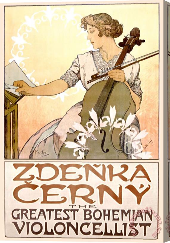 Alphonse Marie Mucha Zdenka Cerny Cello Concert Stretched Canvas Painting / Canvas Art