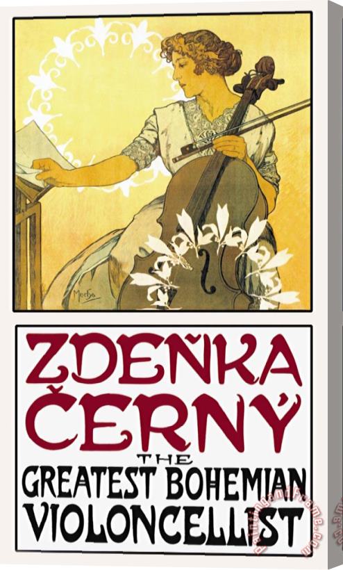 Alphonse Marie Mucha Zdenka Cerny The Greatest Bohemian Violoncellist Stretched Canvas Painting / Canvas Art