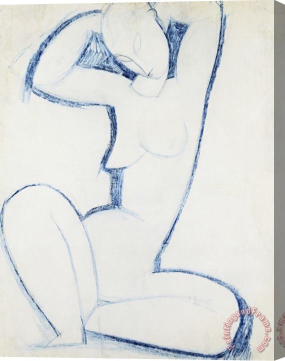 Amedeo Modigliani Blue Caryatid II Stretched Canvas Painting / Canvas Art