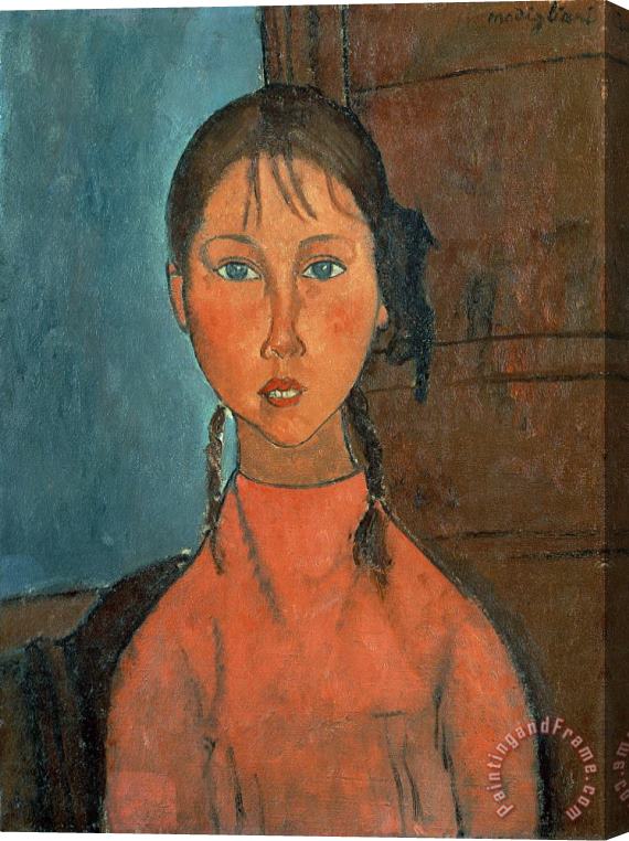 Amedeo Modigliani Girl with Pigtails Stretched Canvas Print / Canvas Art