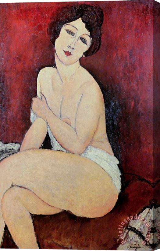 Amedeo Modigliani Large Seated Nude Stretched Canvas Painting / Canvas Art