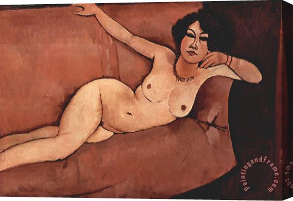 Amedeo Modigliani Nude On Sofa Stretched Canvas Print / Canvas Art