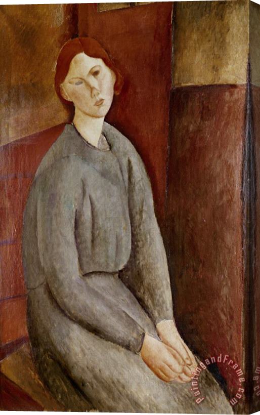 Amedeo Modigliani Portrait of Annie Bjarne Stretched Canvas Painting / Canvas Art