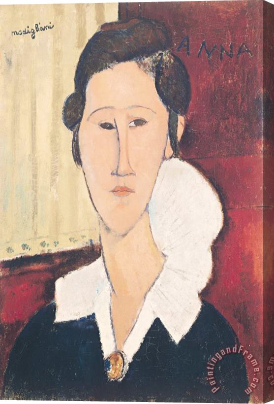 Amedeo Modigliani Portrait of Madame Hanka Zborowska Stretched Canvas Painting / Canvas Art