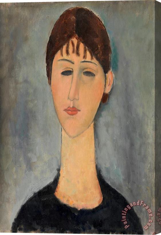 Amedeo Modigliani Portrait of Mme Zborowska Stretched Canvas Print / Canvas Art