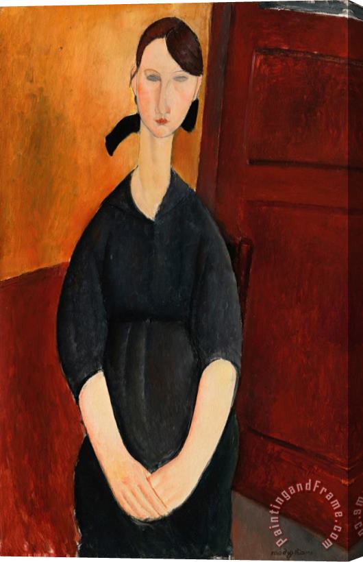 Amedeo Modigliani Portrait of Paulette Jourdain, 1919 Stretched Canvas Print / Canvas Art