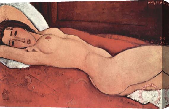 Amedeo Modigliani Reclining Nude With Arms Behind Her Head Stretched Canvas Print / Canvas Art