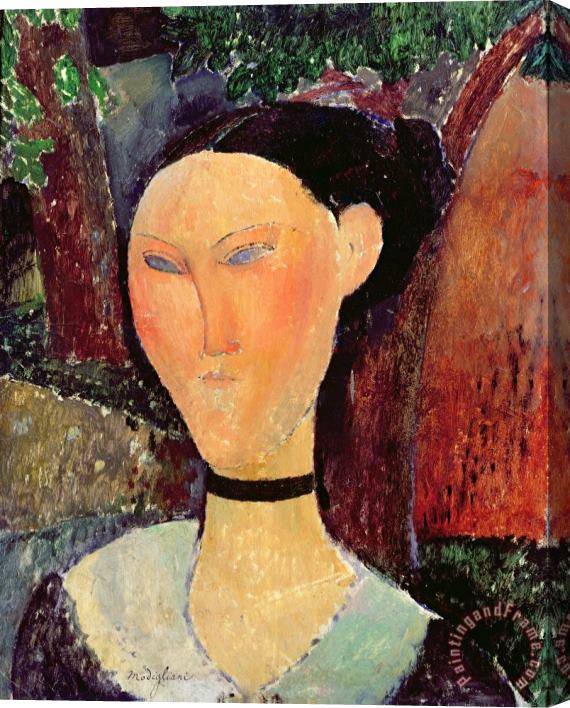 Amedeo Modigliani Woman with a Velvet Neckband Stretched Canvas Painting / Canvas Art
