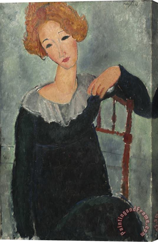 Amedeo Modigliani Woman with Red Hair Stretched Canvas Painting / Canvas Art