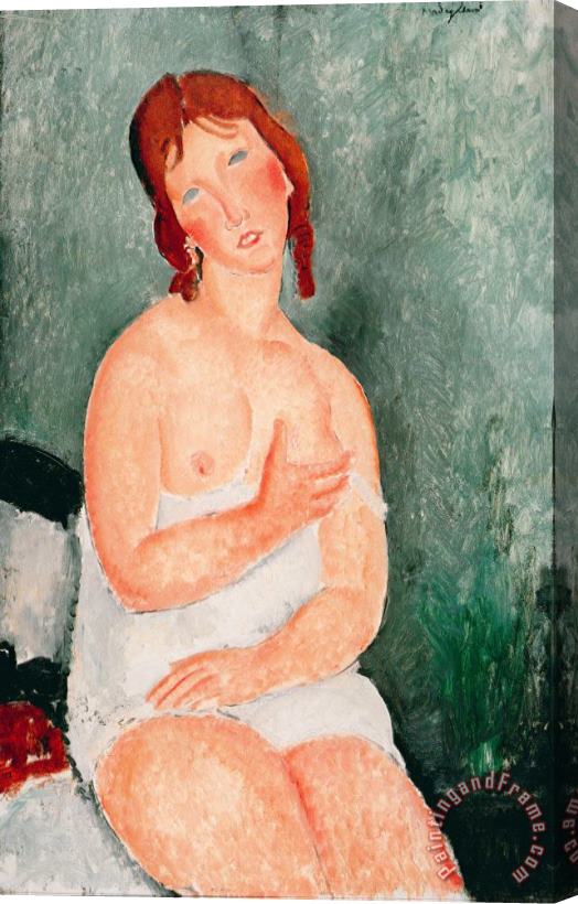 Amedeo Modigliani Young Woman in a Shirt, 1918 Stretched Canvas Painting / Canvas Art