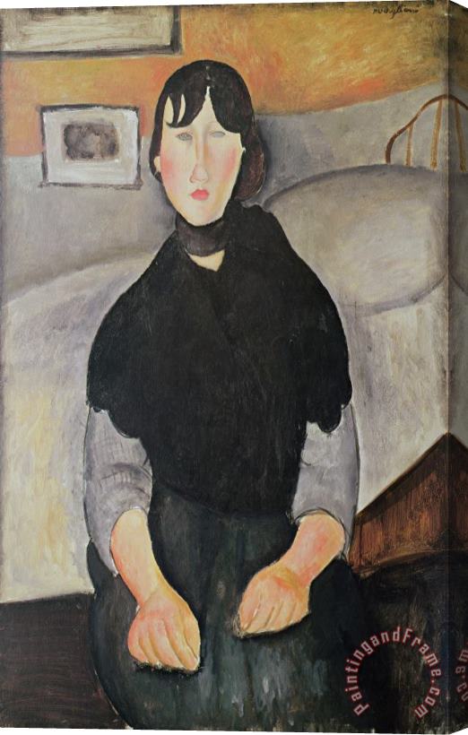Amedeo Modigliani Young Woman of The People (oil on Canvas) Stretched Canvas Painting / Canvas Art