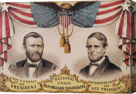 American School Electoral Poster For The Usa Presidential Election Of 1868 Stretched Canvas Print / Canvas Art