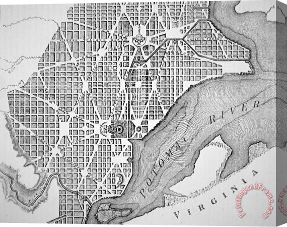American School Plan Of The City Of Washington As Originally Laid Out In 1793 Stretched Canvas Painting / Canvas Art