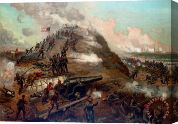 American School Second Battle Of Fort Fisher Stretched Canvas Painting / Canvas Art