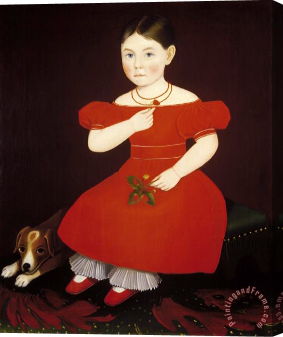 Ammi Phillips Girl in a Red Dress Stretched Canvas Painting / Canvas Art