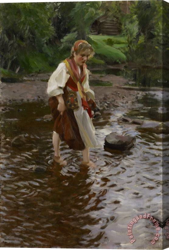 Anders Zorn The Girl From Alvdalen Stretched Canvas Painting / Canvas Art