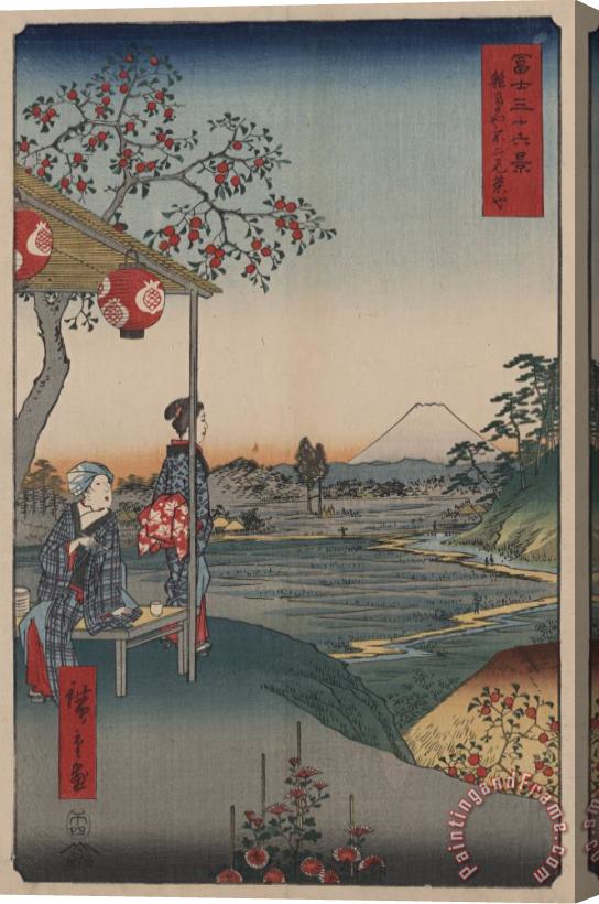 Ando Hiroshige Fujimi Teahouse at Zoshigaya Stretched Canvas Print / Canvas Art