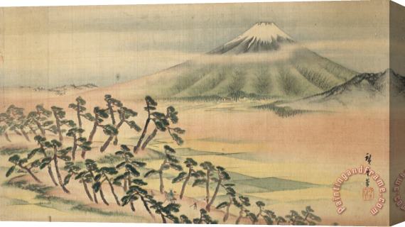 Ando Hiroshige Fukeiga Stretched Canvas Print / Canvas Art