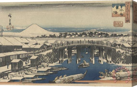 Ando Hiroshige Nihonbashi, Clearing After Snow Stretched Canvas Painting / Canvas Art