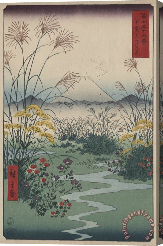 Ando Hiroshige Otsuki Fields in Kai Province Stretched Canvas Painting / Canvas Art