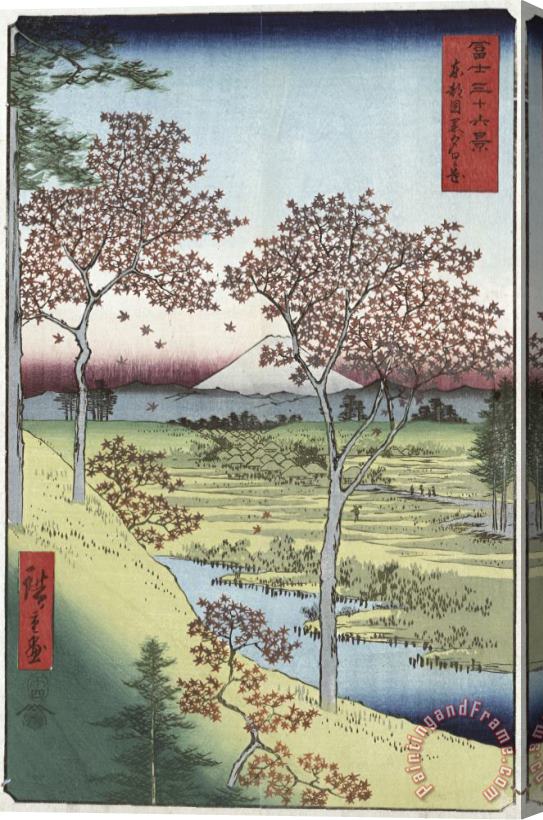 Ando Hiroshige Sunset Hill, Meguro in The Eastern Capital Stretched Canvas Painting / Canvas Art