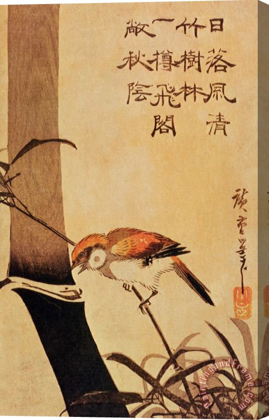 Ando or Utagawa Hiroshige Bird And Bamboo Stretched Canvas Painting / Canvas Art