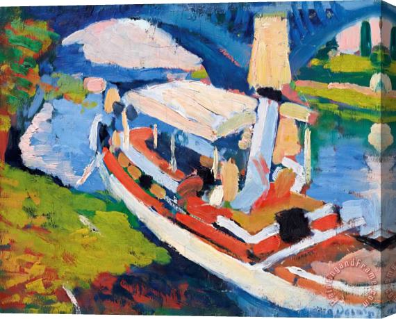Andre Derain Bateau Sur La Seine, Environs De Paris Stretched Canvas Painting / Canvas Art