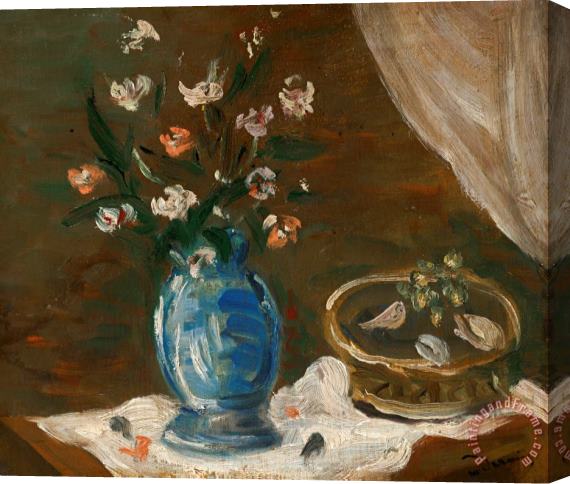 Andre Derain Nature Morte Aux Fleurs Vase Bleu Stretched Canvas Painting / Canvas Art