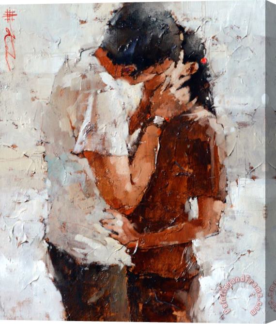 Andre Kohn Kiss Stretched Canvas Print / Canvas Art