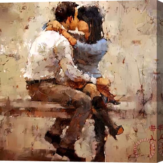 Andre Kohn The Kiss III Stretched Canvas Print / Canvas Art