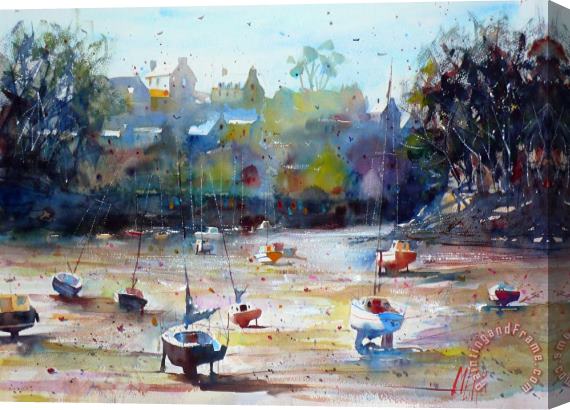 Andre Mehu Boats on the shore at Doelan Stretched Canvas Print / Canvas Art