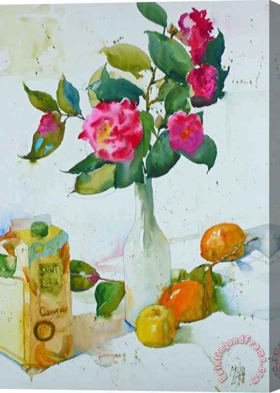 Andre Mehu Camellias and brown sugar Study Stretched Canvas Print / Canvas Art