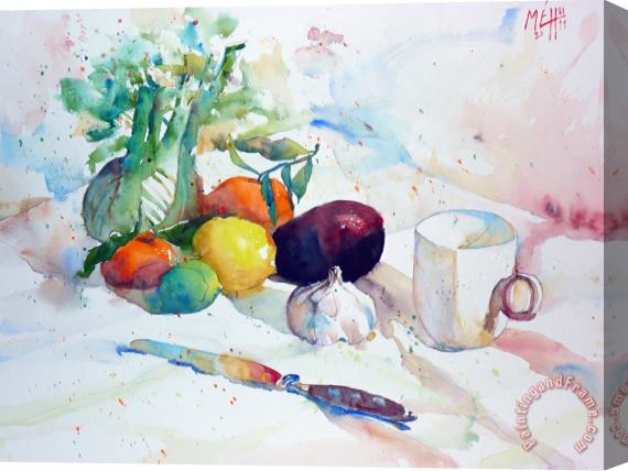 Andre Mehu Cup fruits and vegetables Stretched Canvas Print / Canvas Art