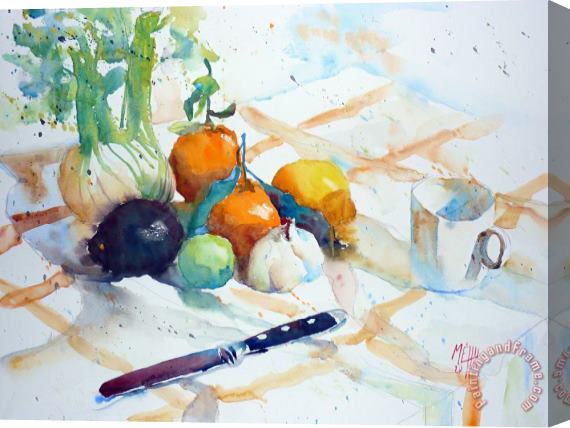 Andre Mehu Still life with fennel and clementines Stretched Canvas Painting / Canvas Art